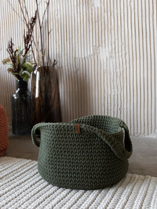 Basket Round with Handles Recycled Avocado Baskets Anzy Home