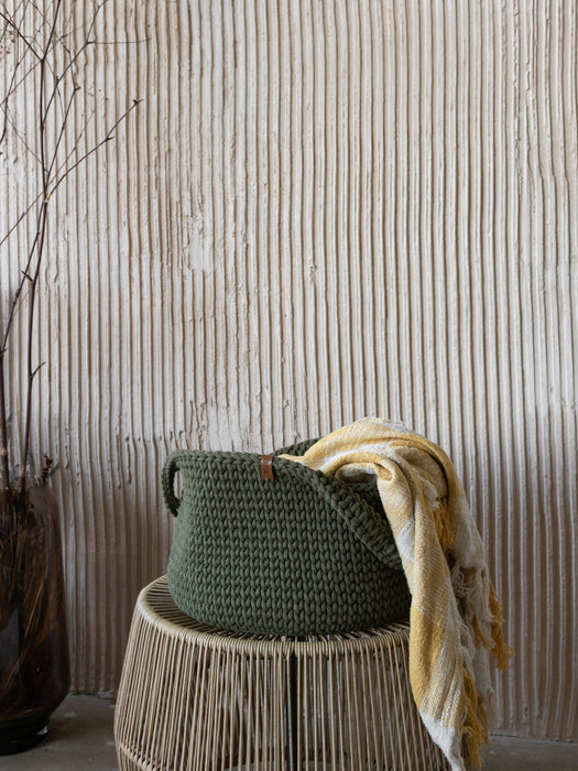 Basket Round with Handles Recycled Baskets Anzy Home