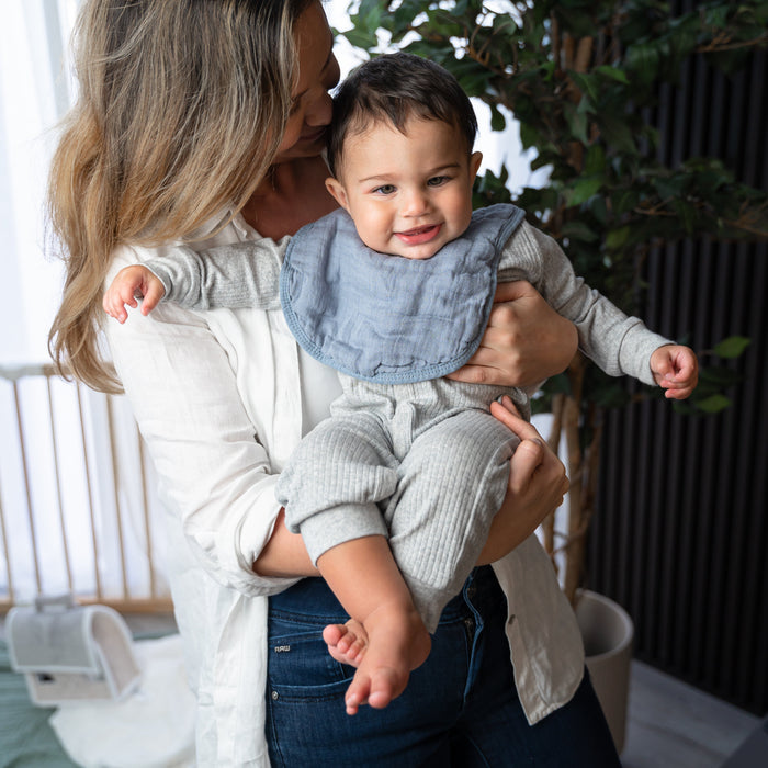 Muslin Bibs by Comfy Cubs - Pacific Blue Bibs Comfy Cubs