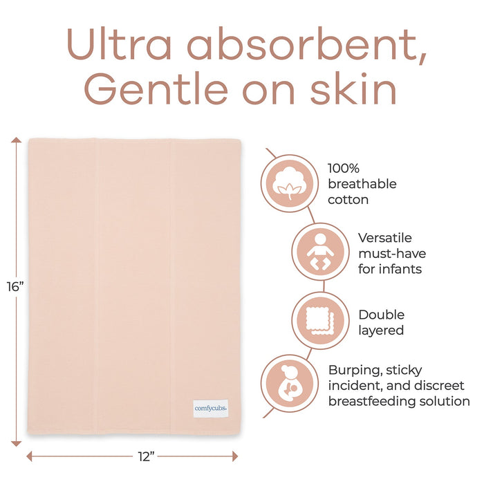 Cotton Burp Cloths by Comfy Cubs - Blush Cotton Burp Cloths Comfy Cubs