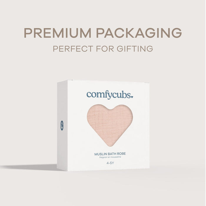 Muslin Bath Robe for Kids, Blush by Comfy Cubs Comfy Cubs