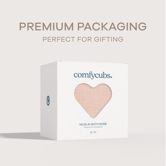 Muslin Bath Robe for Kids, Blush by Comfy Cubs Comfy Cubs