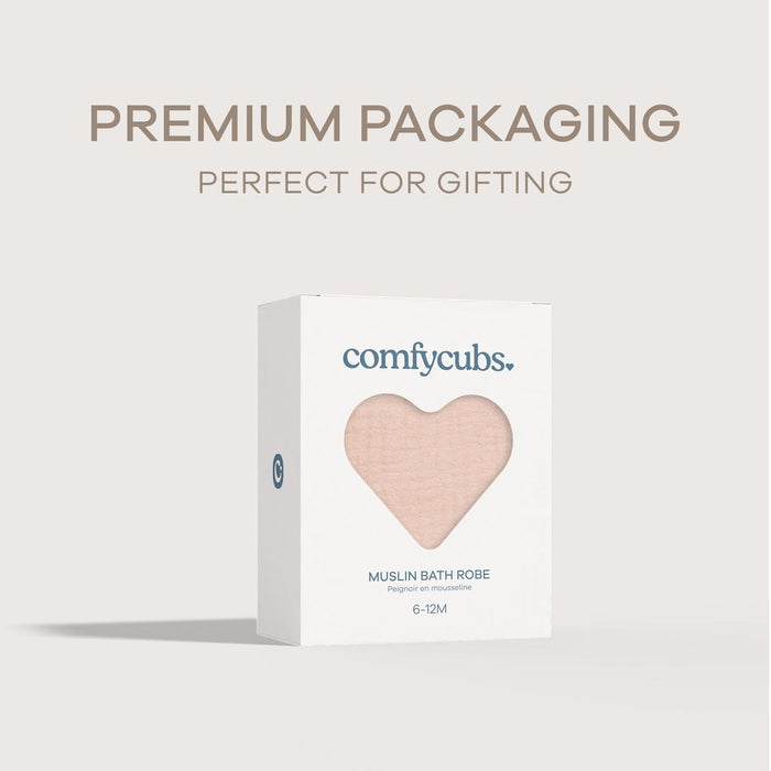 Muslin Bath Robe for Kids, Blush by Comfy Cubs Comfy Cubs