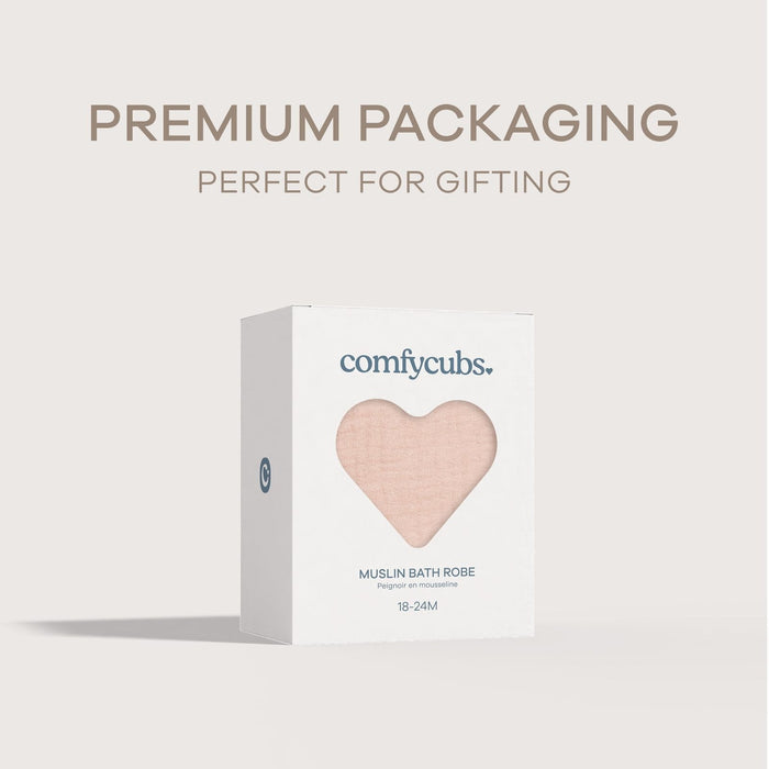 Muslin Bath Robe for Kids, Blush by Comfy Cubs Comfy Cubs