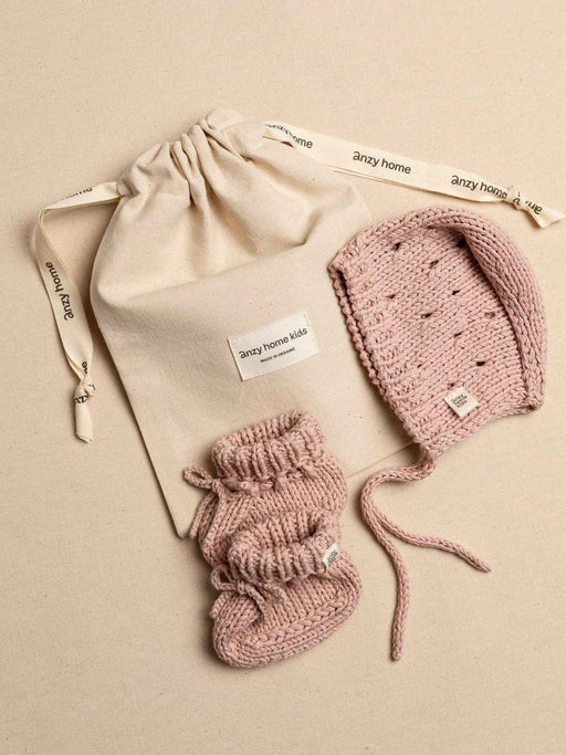 Bonnet & Booties Set Pointelle Blush Baby & Toddler Anzy Home