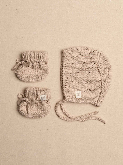 Bonnet & Booties Set Pointelle