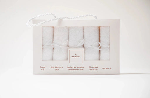 BEBE BELINHA LONDON BOXED NATURAL BAMBOO WASH CLOTHS, 6PK