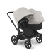 BUGABOO DONKEY 6 DUO STROLLER - COMPLETE SET (2 SEATS AND 1 BASSINET) . BLACK MISTY WHITE DOUBLE STROLLER BUGABOO