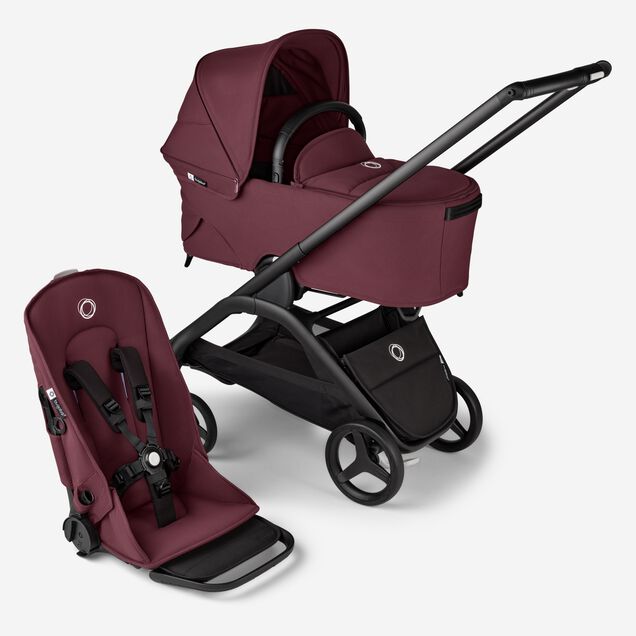 bugaboo infant seat Bugaboo Dragonfly Complete Stroller With Bassinet, Black / Dark Cherry