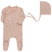 AURORA CLASSICS BABY FOOTIE + BONNET JERSEY COTTON BUTTERFLY COLLECTION PINK FOOTIE + BONNET AURORA
