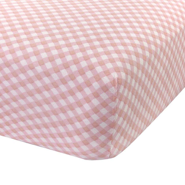 ABSTRACT FITTED SHEET CHECKED PINK FOR STANDARD CRIB - 28" X 52"