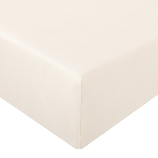 ABSTRACT FITTED SHEET CREAM SOLID FOR REGULAR CRIB - 28"X52"