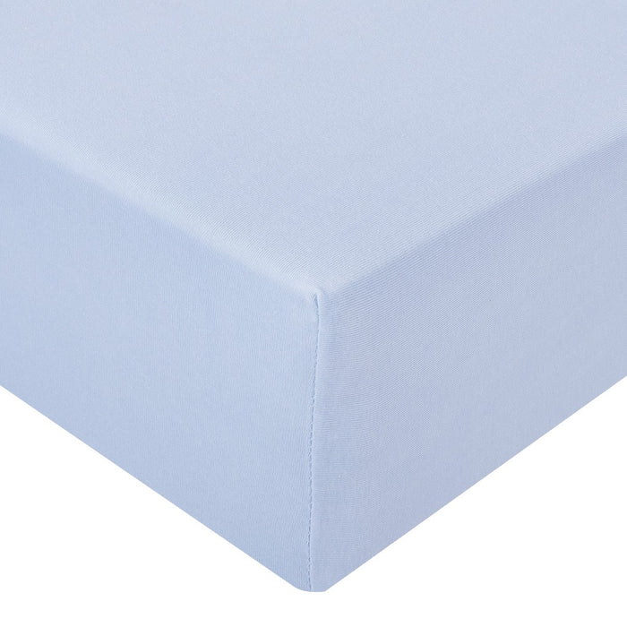 ABSTRACT FITTED SHEET BABY BLUE SOLID FOR REGULAR CRIB - 28"X52"