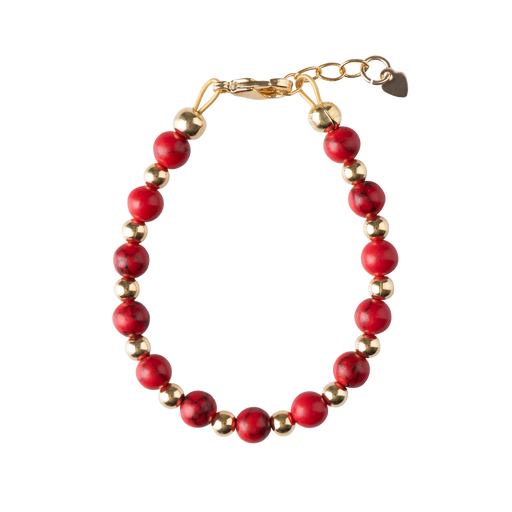 RED WITH GOLD BEADS BRACELET