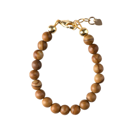 PICKY WOOD GRAIN STONE BEADS BRACELET