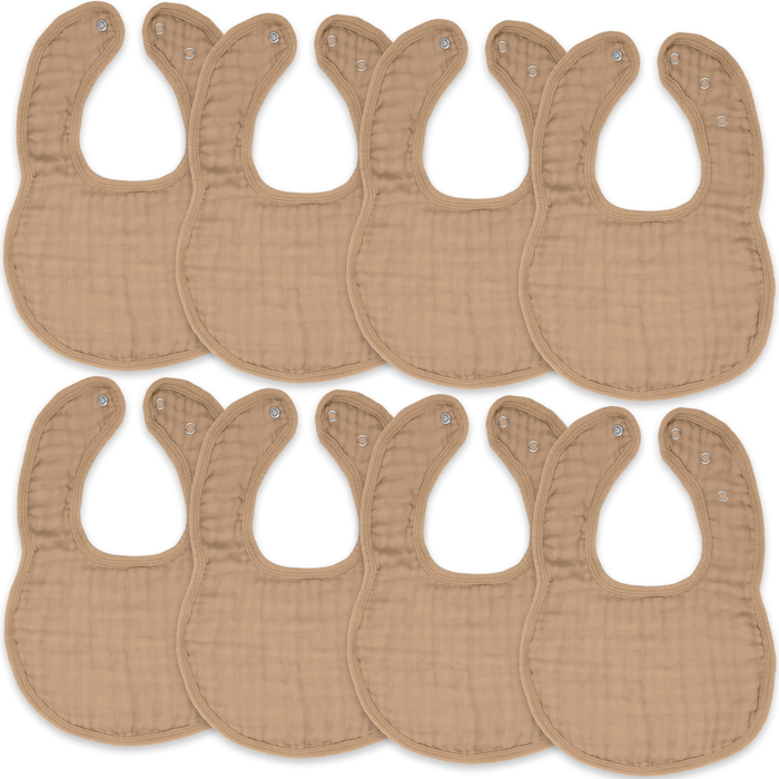 Muslin Bibs by Comfy Cubs - Cedar Pack Of 8 Bibs Comfy Cubs