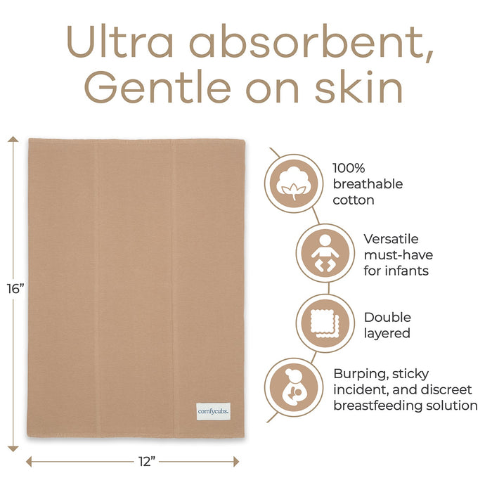 Cotton Burp Cloths by Comfy Cubs - Cedar Cotton Burp Cloths Comfy Cubs