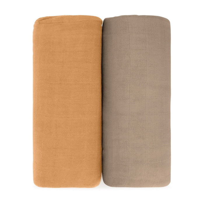 Muslin Swaddle Blanket, 2 Pack by Comfy Cubs - Cedar & Caramel Swaddles Comfy Cubs