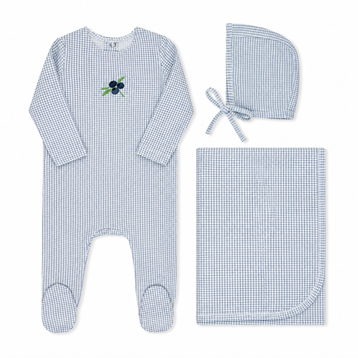 Checked Layette Set Blueberry Tricot Bebe