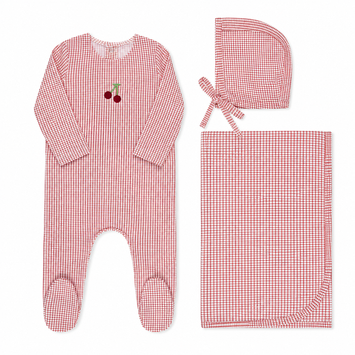 Checked  Layette Set