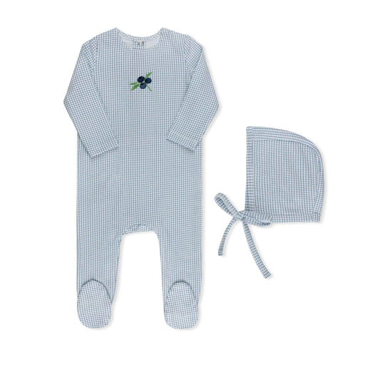 Checked Cherry/Blueberry Footie Blueberry Tricot Bebe