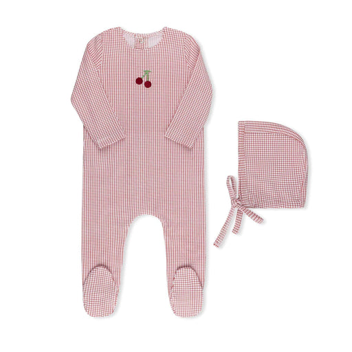 Checked Cherry/Blueberry Footie Cherry Tricot Bebe