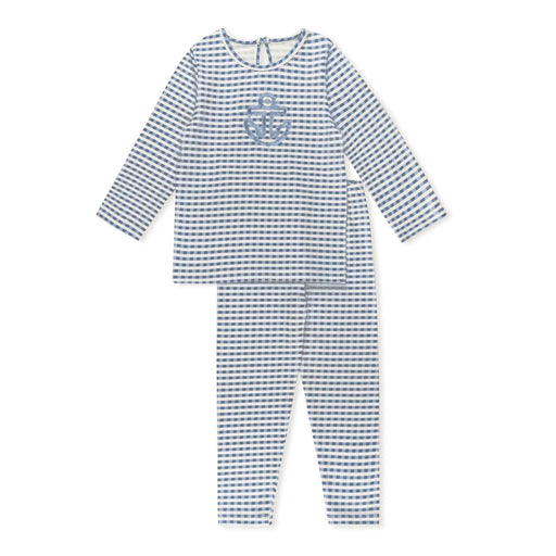 Checked Fringe Pjs Blue Tricot Bebe