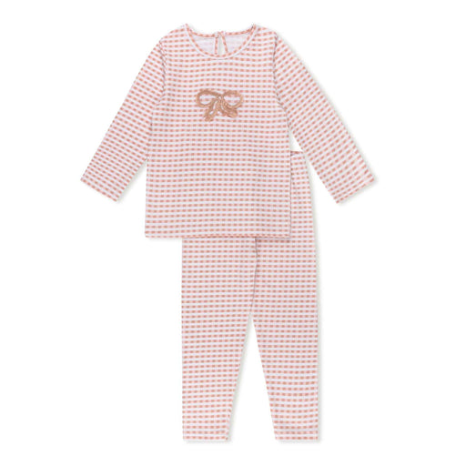 Checked Fringe Pjs Pink Tricot Bebe