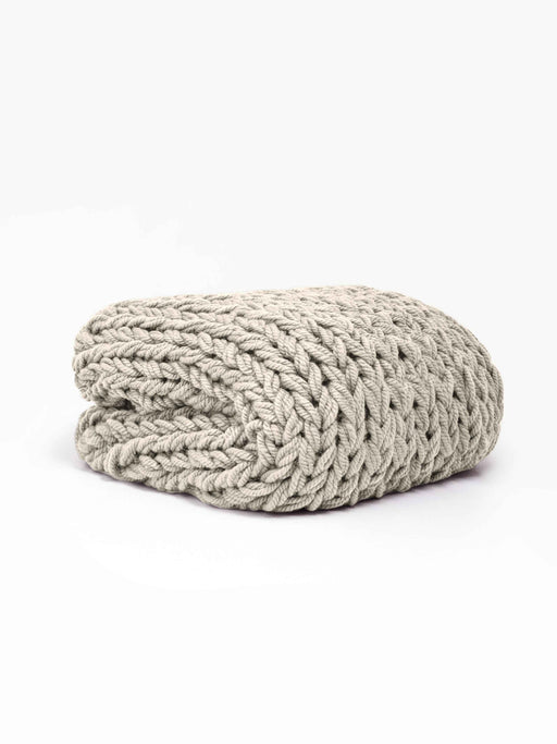 Chunky Knit Blanket in Oatmeal Anzy Home