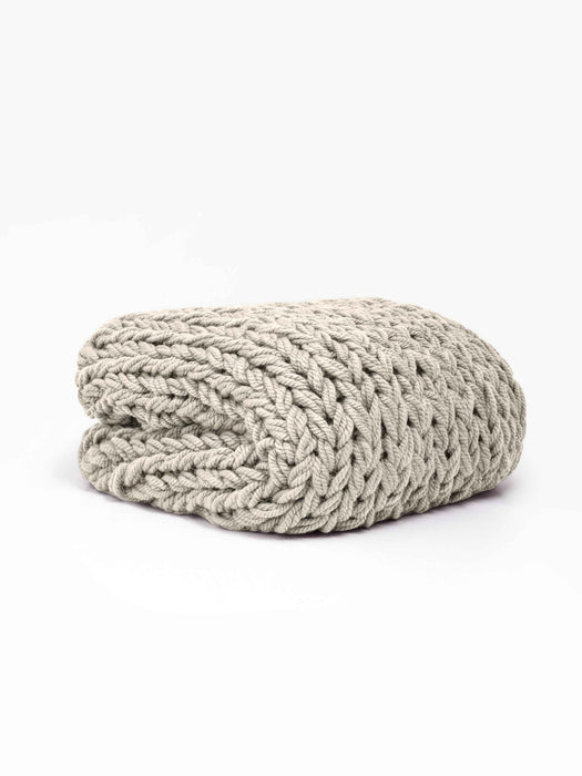 Chunky Knit Blanket in Oatmeal