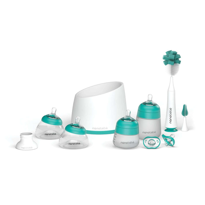Baby Bottle Complete Feeding Set Teal Baby Gift Sets Nanobébé