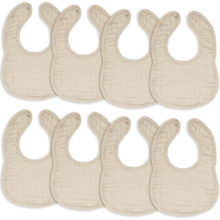 Muslin Bibs by Comfy Cubs - Sand Pack Of 8 Bibs Comfy Cubs