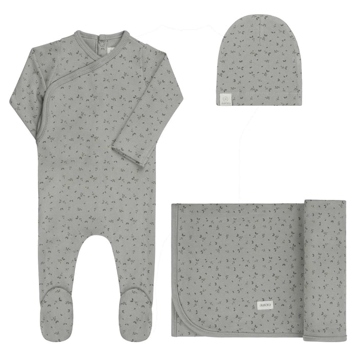 AURORA CLASSICS BABY LAYETTE SET / TAKE ME HOME SET – FLORAL RIB COLLECTION BLUE TAKE ME HOME SET AURORA