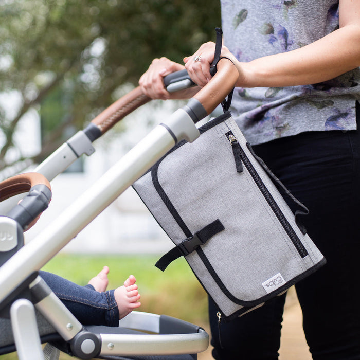 Portable Large Changing Pad by Comfy Cubs - Solid Grey Portable Changing Pads Comfy Cubs