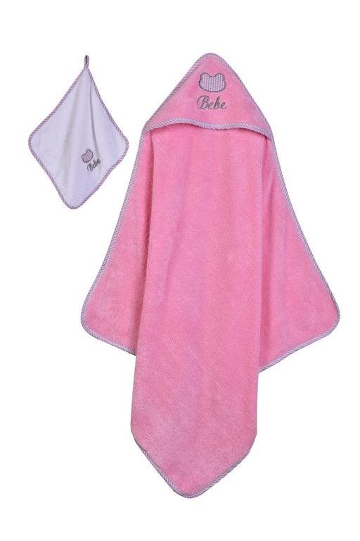 HOODED TOWEL SET PINK