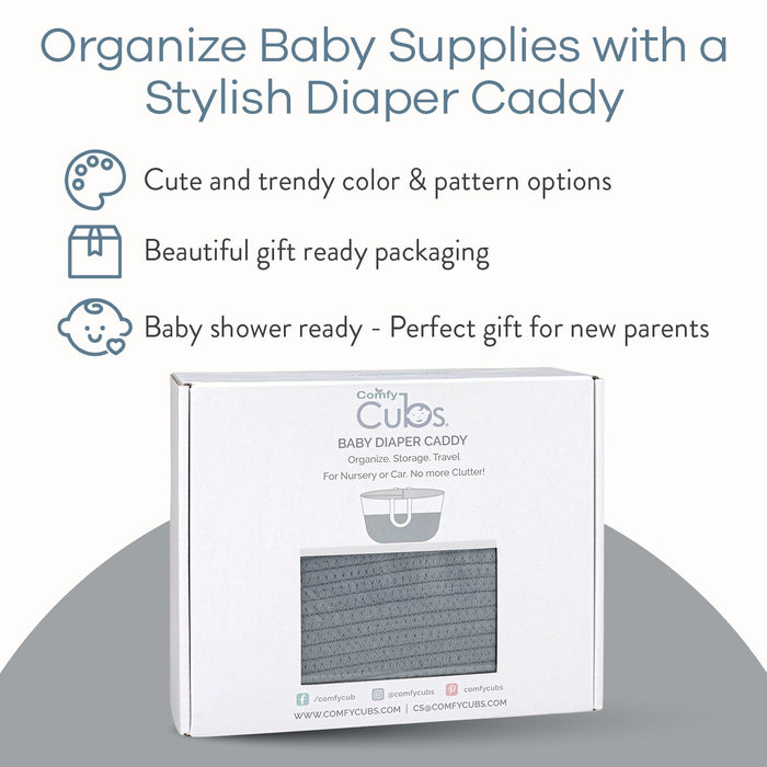 Rope Diaper Caddy by Comfy Cubs - Pacific Blue Diaper Caddy Comfy Cubs