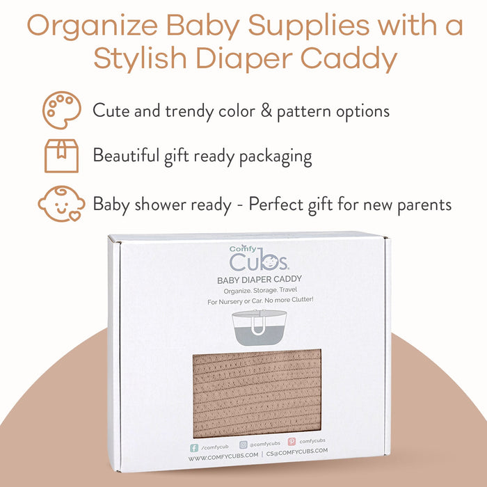 Rope Diaper Caddy by Comfy Cubs - Blush Diaper Caddy Comfy Cubs