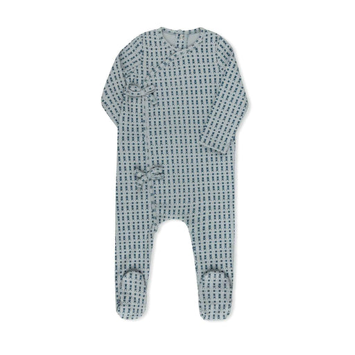 Ditsy Print Footie Blue Tricot Bebe