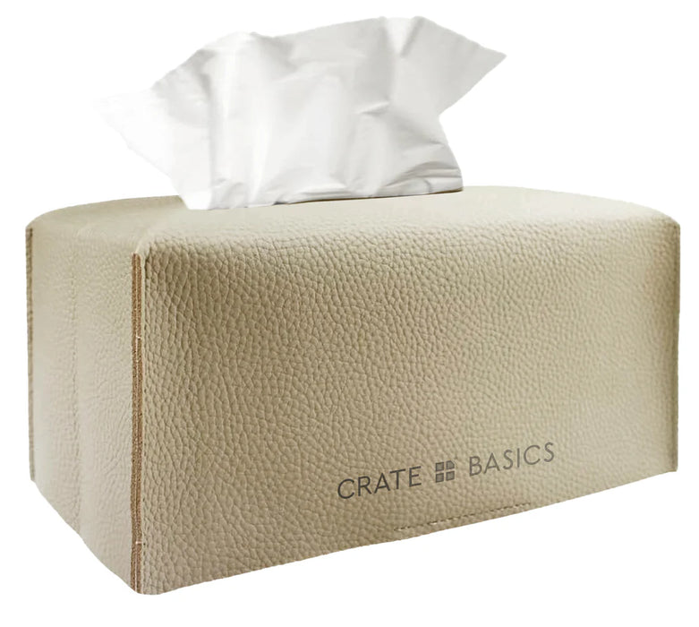 CRATE & BASICS TISSUE BOX SLEEVE LARGE DOVE TAUPE GEAR CRATE & BASICS