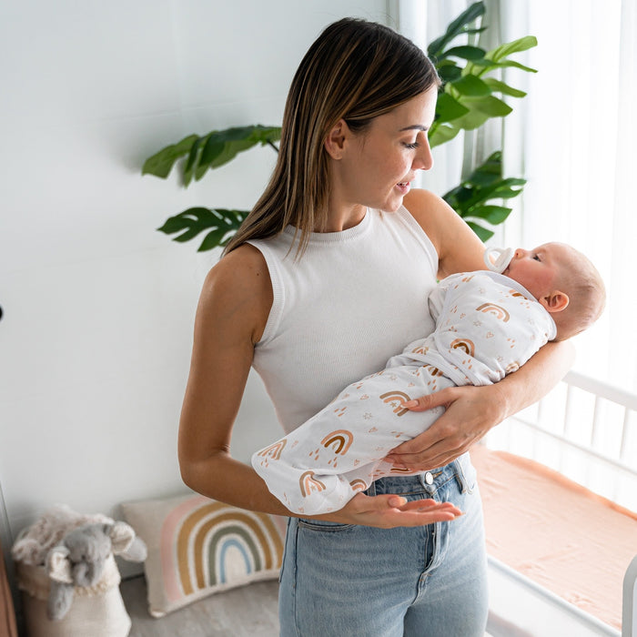 Easy Swaddle Blankets by Comfy Cubs - Rainbow Bohemian, Pack of 3 Swaddles Comfy Cubs