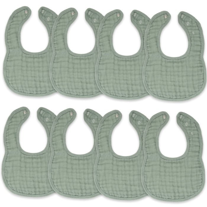 Muslin Bibs by Comfy Cubs - Fern Pack Of 8 Bibs Comfy Cubs