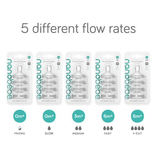 Silicone Anti-Colic Baby Bottle Nipples Baby Bottles Nanobébé