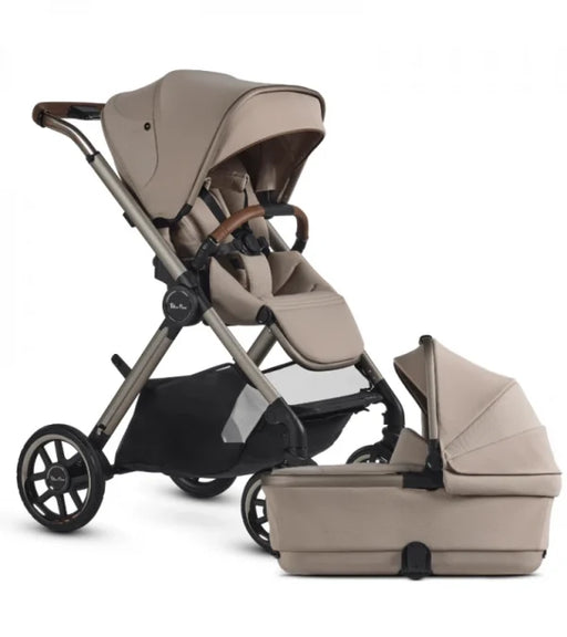 SILVER CROSS REEF 2 FULL SIZE STROLLER + FOLDING BASSINET - NEW ONE SIZE FRAPPE - BEIGE STROLLER SILVER CROSS