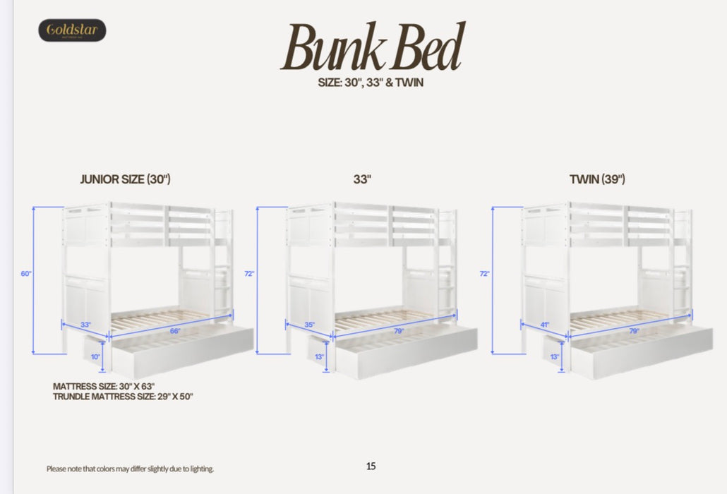 GOLD STAR BUNKBED THAT CAN SPLIT - WHITE