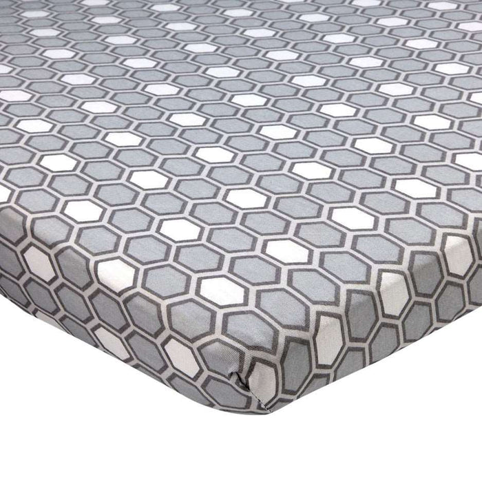 ABSTRACT FITTED SHEET HONEYCOMB GRAY FOR BASSINET - 16" X 32"