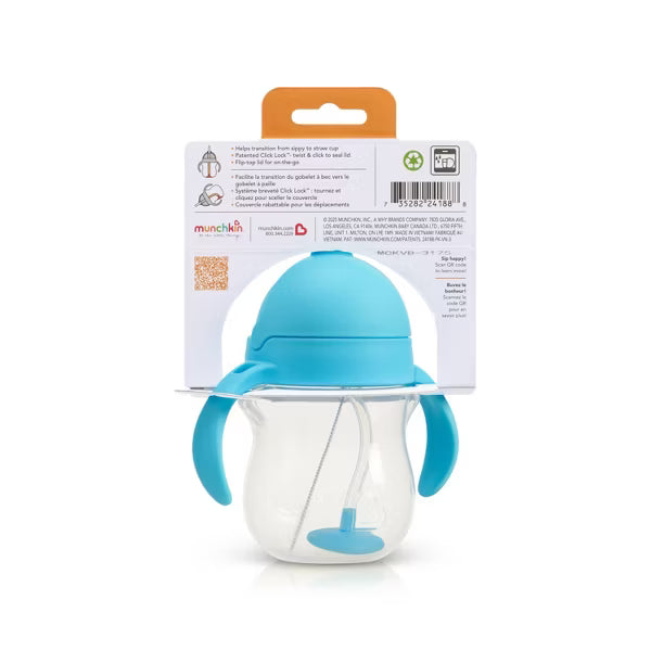 MUNCHKIN CLICK LOCK WEIGHTED STRAW FLEXI CUP, 7 OZ. COLORS MAY VARY SIPPY CUP MUNCHKIN