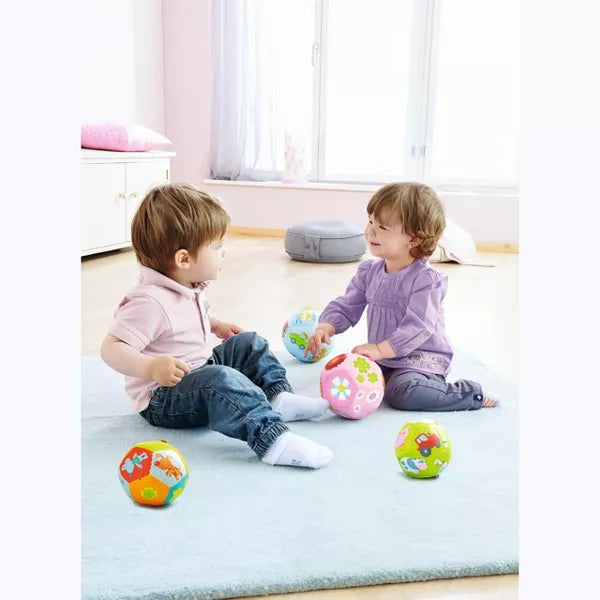 HABA - WORLD OF VEHICLES 5 1/2" SOFT BABY BALL RATTLES HABA