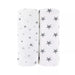 ELY`S & CO. WATERPROOF CRADLE SHEET/ CHANGING PAD COVER - 2 PACK, GREY STARS