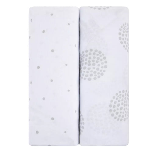 CRIB SHEET 2PK GREY DOTTIE