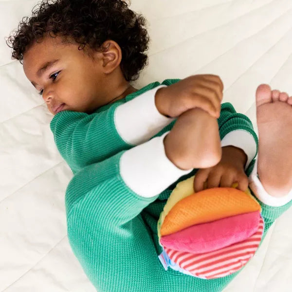 HABA - RAINBOW FABRIC BABY BALL – SOFT SENSORY PLAY TOY FOR INFANTS RATTLES HABA